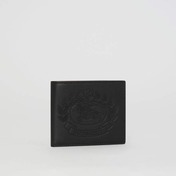 Embossed Crest Leather International Bifold Wallet