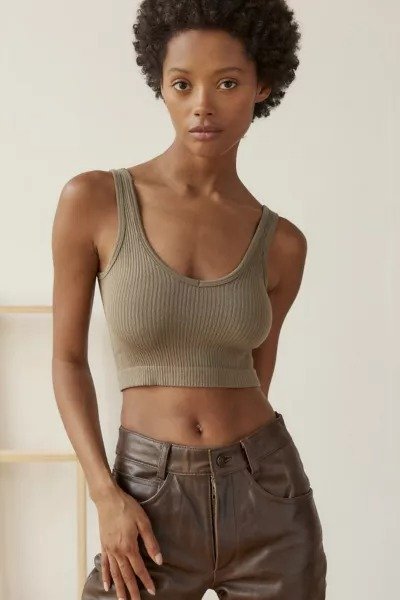 Drew Seamless Ribbed Cropped Tank Top