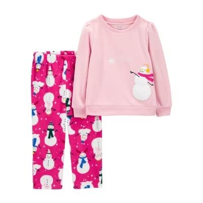 new!Carter's Fleece Toddler Girls 2-pc. Pant Pajama Set