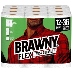 Brawny Flex Paper Towels, 12 Triple Rolls = 36 Regular Rolls