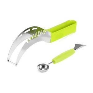 Melon Slicer, X-Chef Stainless Steel Melon Cutter Server Knife with Melon Baller and Carving Knife