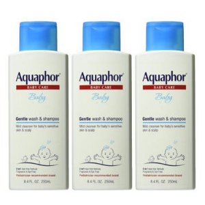Aquaphor Baby Gentle Wash & Tear Free Shampoo, Fragrance Free Mild Cleanser, 8.4 Ounce (Pack of 3)