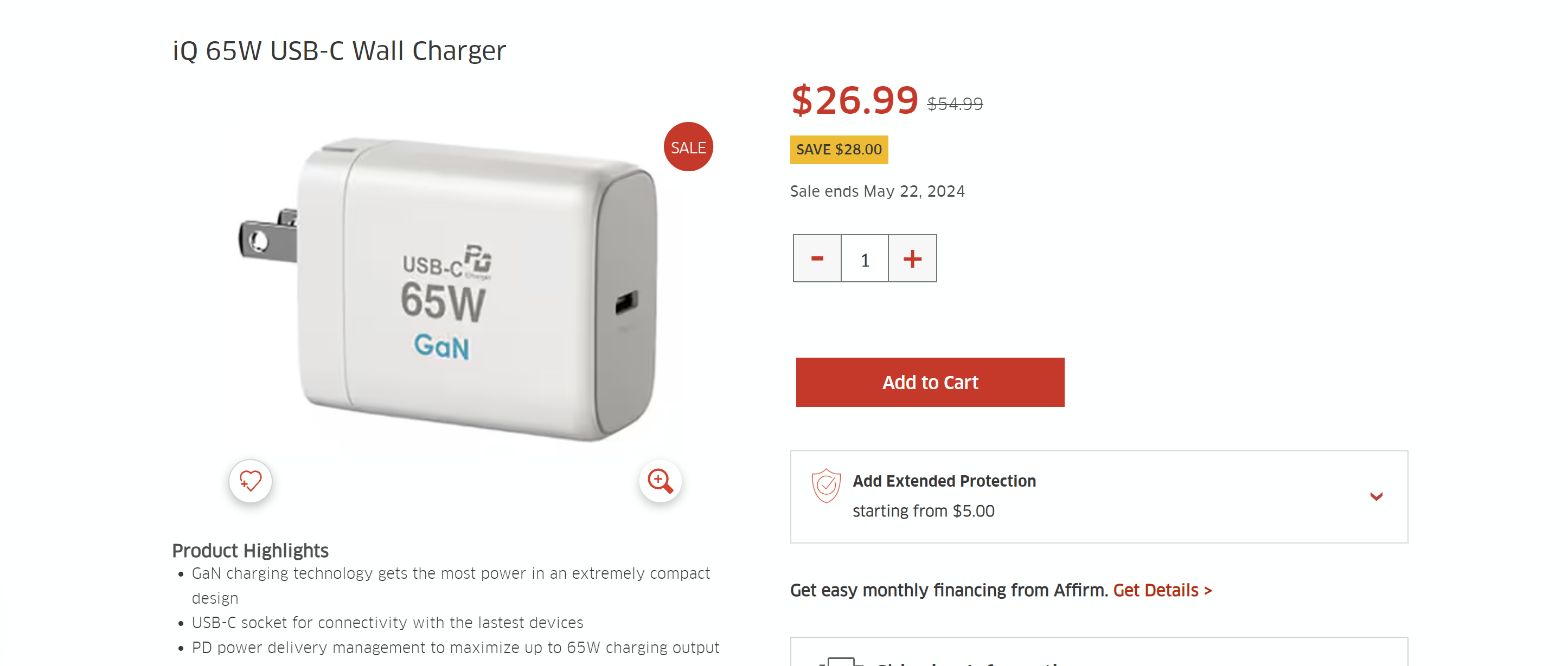 iQ 65W USB-C Wall Charger | The Source