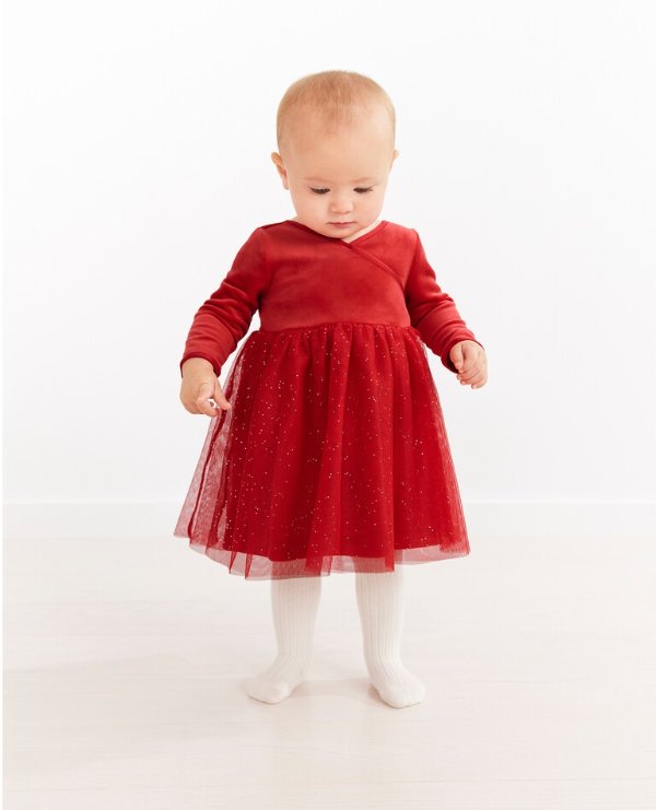 Baby Wrap Dress In Recycled Velour