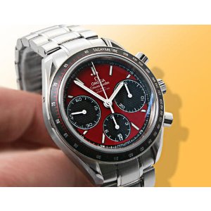 Omega Speedmaster Racing Automatic Chronograph Red Dial Stainless Steel Mens Watch 32630405011001