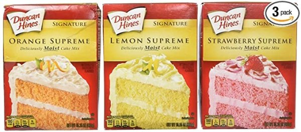 Duncan Hines 草莓至尊、橘子至尊、柠檬至尊蛋糕粉，3盒