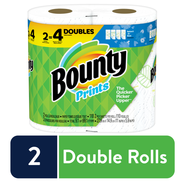 Bounty 厨房纸巾2卷，相当于4卷普通卷
