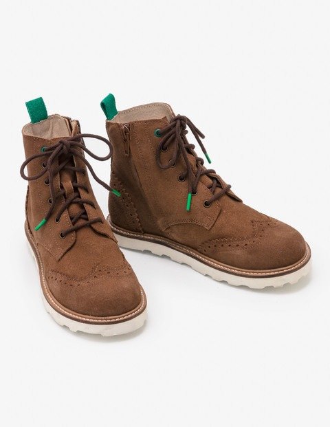 Suede Lace Up Boots (Chestnut Brown)