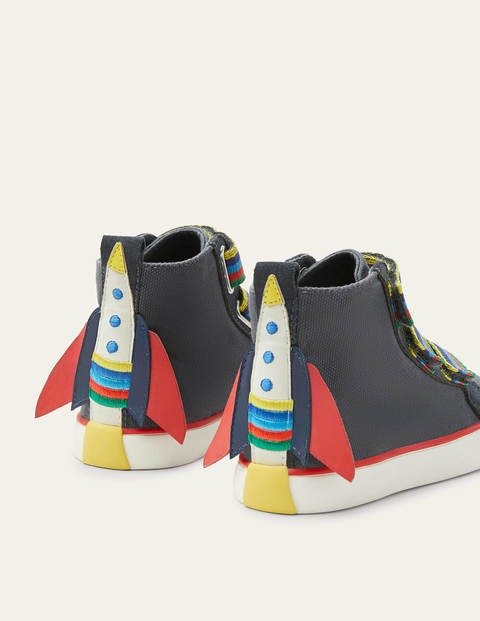儿童3D火箭高帮帆布鞋