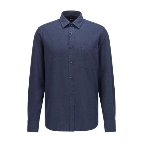 - Regular Fit Shirt In Melange Cotton Flannel