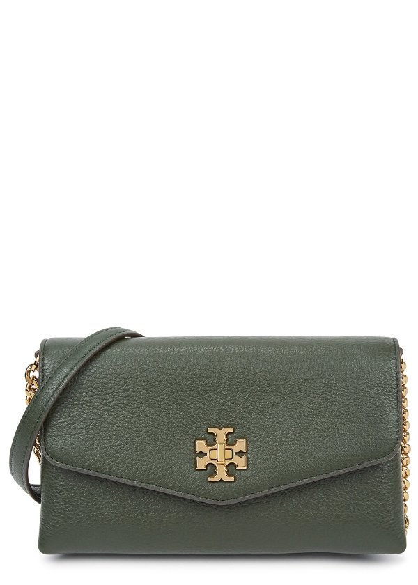Kira dark green leather wallet-on-chain
