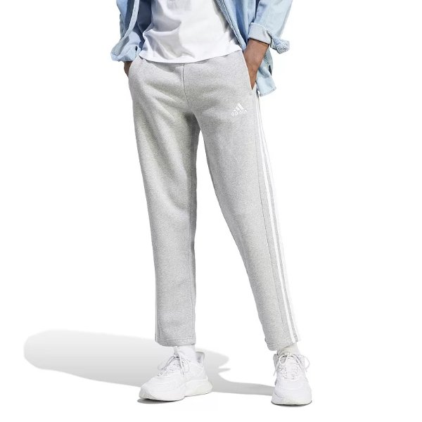 Big & Tall adidas Essentials 3-Stripes Open Hem Fleece Pants