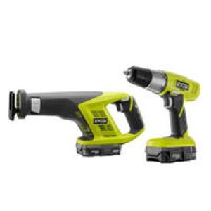 Ryobi 18-volt One+ Lithium-Ion Drill and Reciprocating Saw Kit