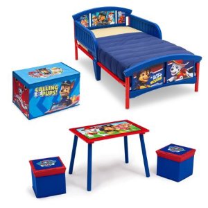 Nick Jr. PAW Patrol 4-Piece Toddler Bed Bedroom Set with BONUS Fabric Toy Box by Delta Children