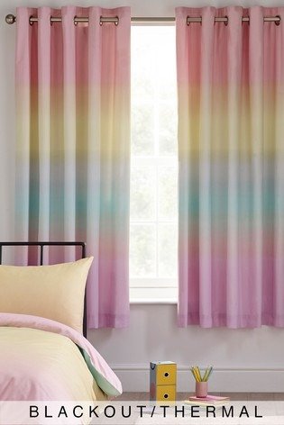 Rainbow Ombre Eyelet Blackout Curtains