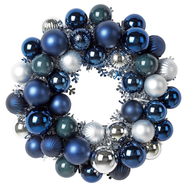 VINTER 2020 Decoration, wreath - blue/silver color - IKEA