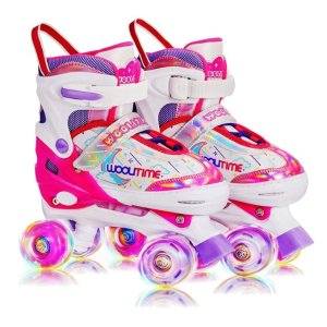 史低价：Woolitime 儿童旱冰鞋，可调节大小，轮子会发光