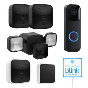 Blink 全屋安保系统 超值套装, 含智能门铃、摄像头*4等