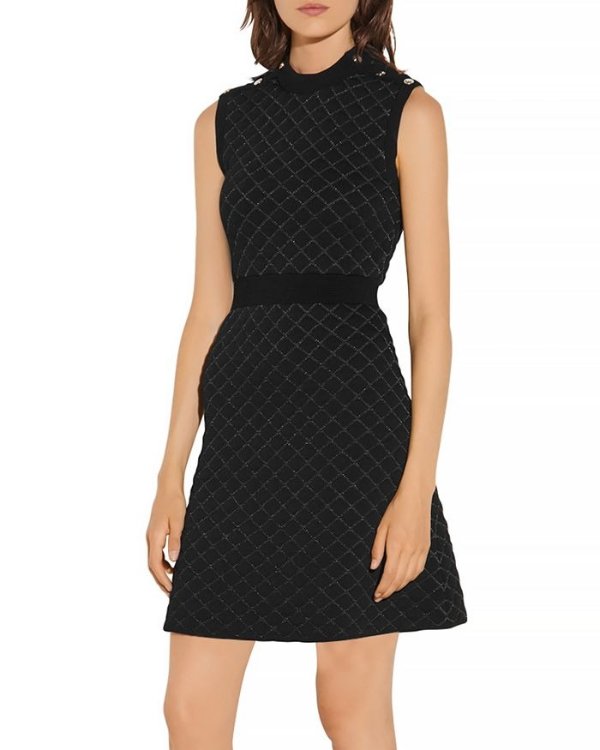 Many Quilted Lurex Knit Dress