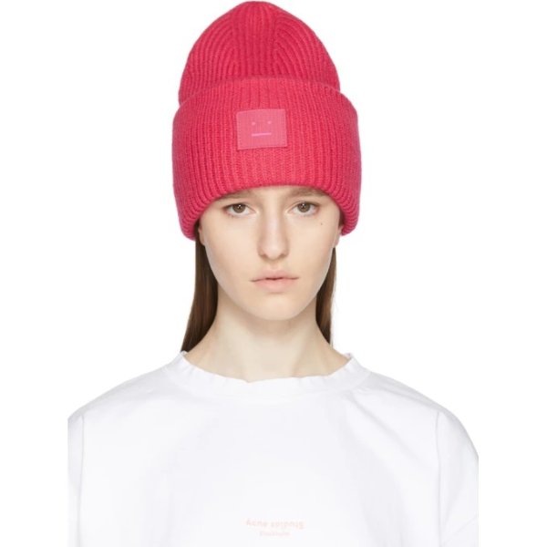 - Pink Pansy S Face Beanie