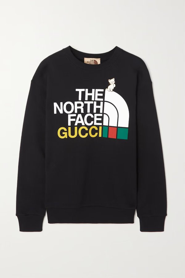 + The North Face printed cotton-jersey sweatshirt