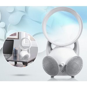 Bladeless Fan with Dual Speaker and Hand-Free Mic