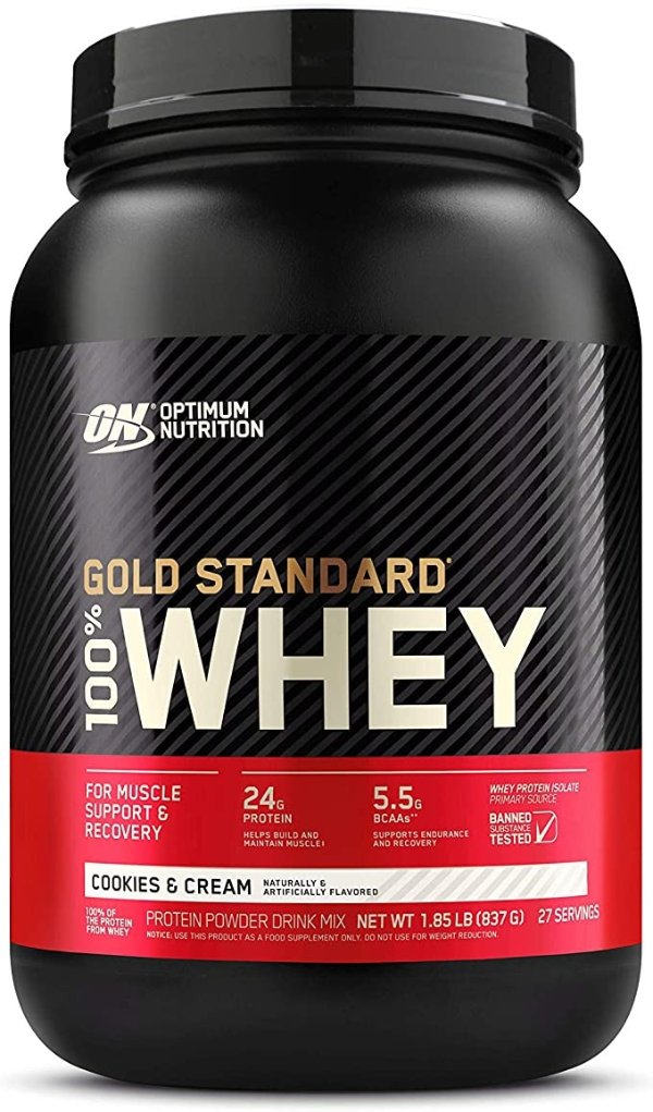 Gold Standard 100% Whey Protein Powder, Cookies & Cream, 1.85 Pound (Package May Vary)