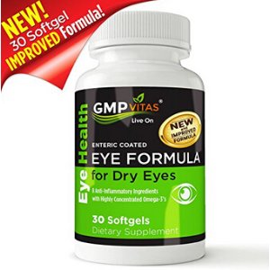 GMPVitas Enteric Coated Eye Formula- High Potency Omega-3 Supplement with Lutein, Astaxanthin Hyaluronic Acid, Vitamin C and E