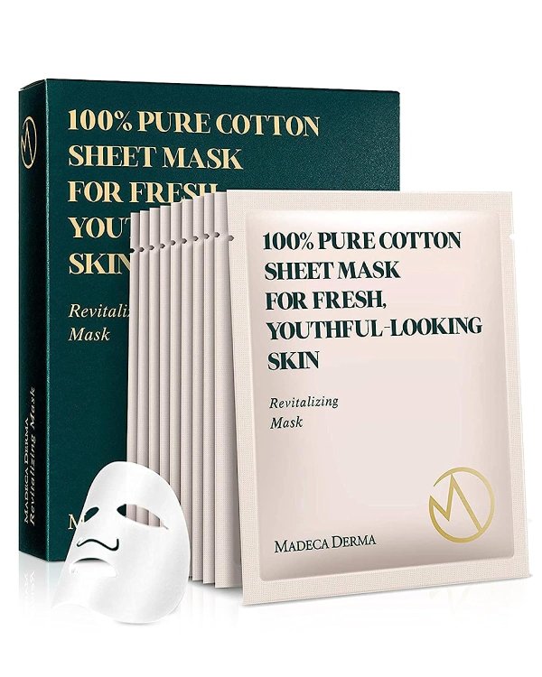 10 Pack Revitalizing Mask - Face Mask Sheet Korean Skincare - Hydrating Facial Mask for All Skin Types - Instant Repairing & Moisturizing with Soothing Centella Asiatica - by Dongkook