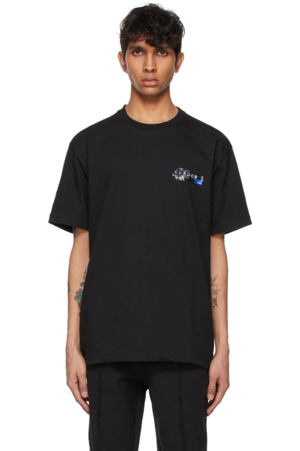 Black Foil Tape Logo T-Shirt