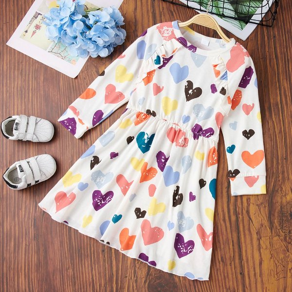 Baby / Toddler Colorful Heart Pattern Dress