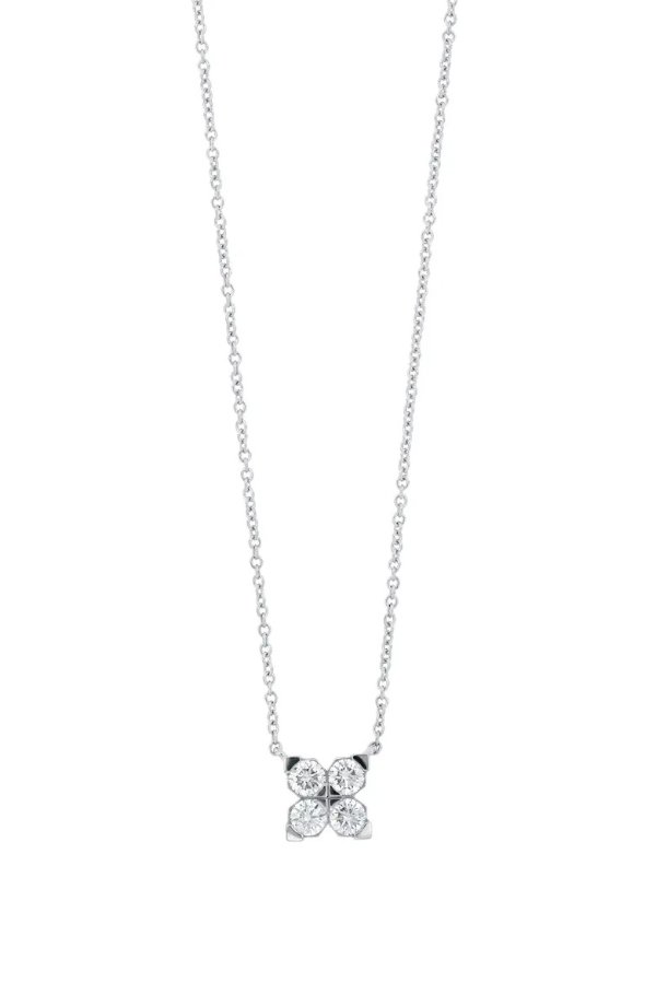 Mika Diamond Square Pendant Necklace