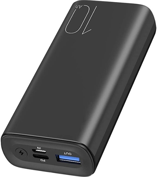 TOZO PB3 Portable Charger 10000mAh One of The Lightest and Slimmest Fast Power Bank 18W PD High-Speed Charging Battery Pack with USB-C Input/Output for iPhone,Samsung and More Black