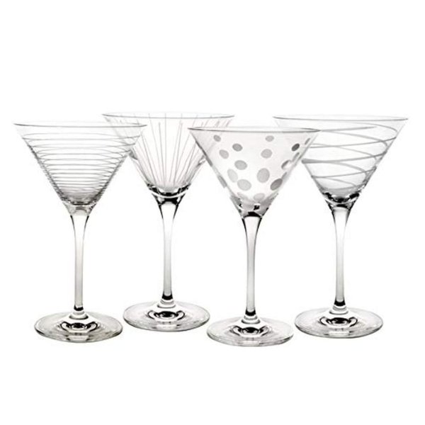 Cheers Martini Glass, 10-Ounce, Set of 4