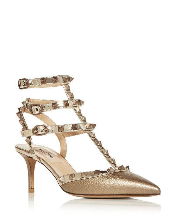 Women's Rockstud Cage Pointed Toe Pumps