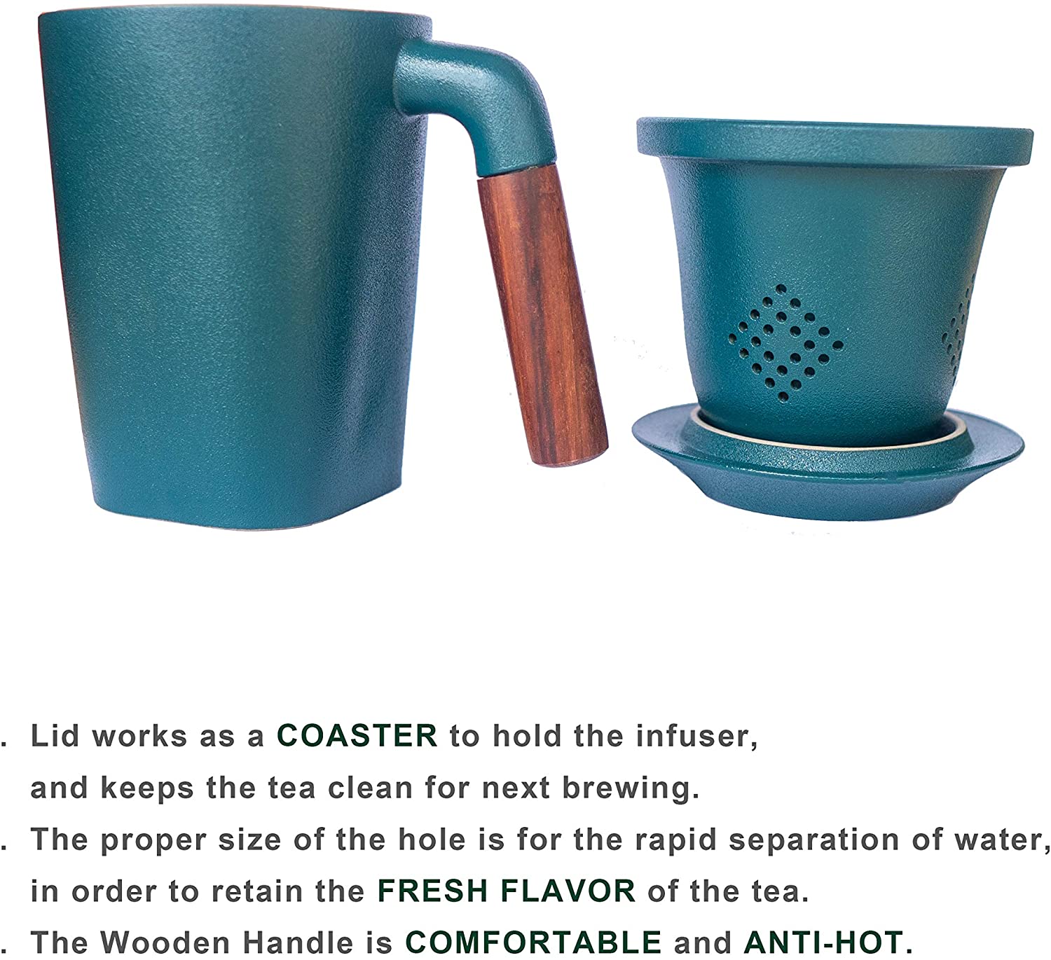 中式泡茶杯Tea Cup with Ceramic Infuser and Lid
