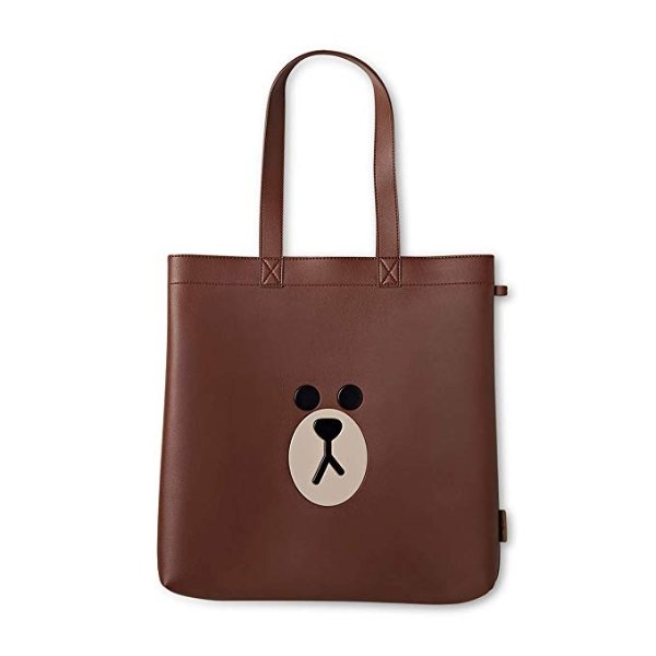 Tote Bag - BROWN Character Faux Leather Shoulder Purse, Brown