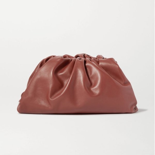 The Pouch large gathered leather clutch