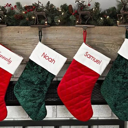 Personalized Embroidered Velvet Christmas Stockings from Qualtry (Up to 83% Off)