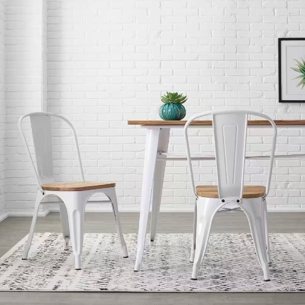 Finwick White Metal Dining Chair (Set of 2)