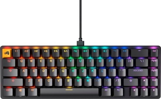Glorious GMMK 2 Prebuilt 65% Compact Wired Mechanical Linear Switch Gaming Keyboard with Hotswappable Switches - Black