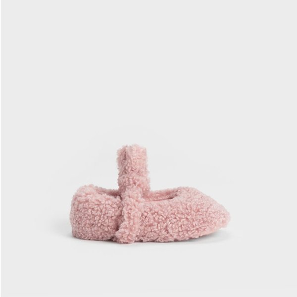 Pink Girls' Furry Bunny Mary Janes | CHARLES & KEITH