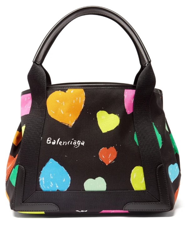 Heart-print canvas tote bag | Balenciaga