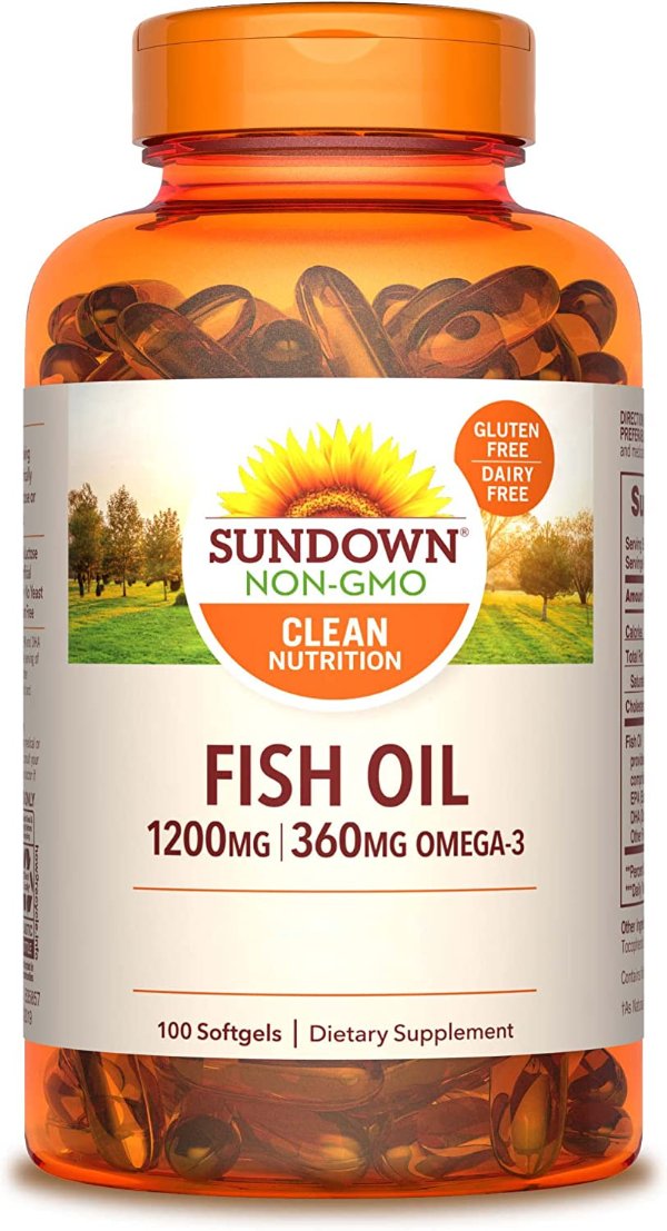 Sundown Fish Oil Extra Strength 1200 mg, 100 Softgels