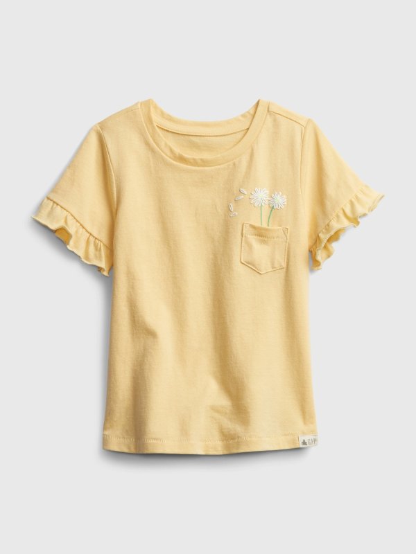 Toddler 100% Organic Cotton Ruffle T-Shirt