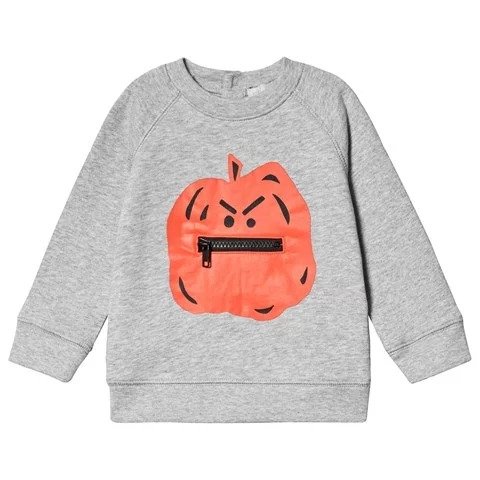 Grey Pumpkin Face Sweatshirt | AlexandAlexa