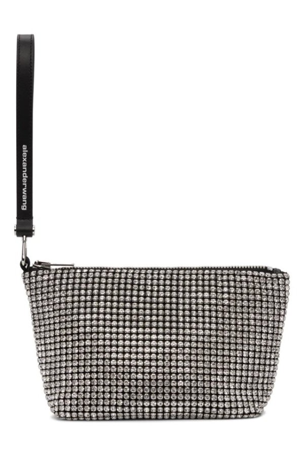 Black & White Crystal Heiress Pouch