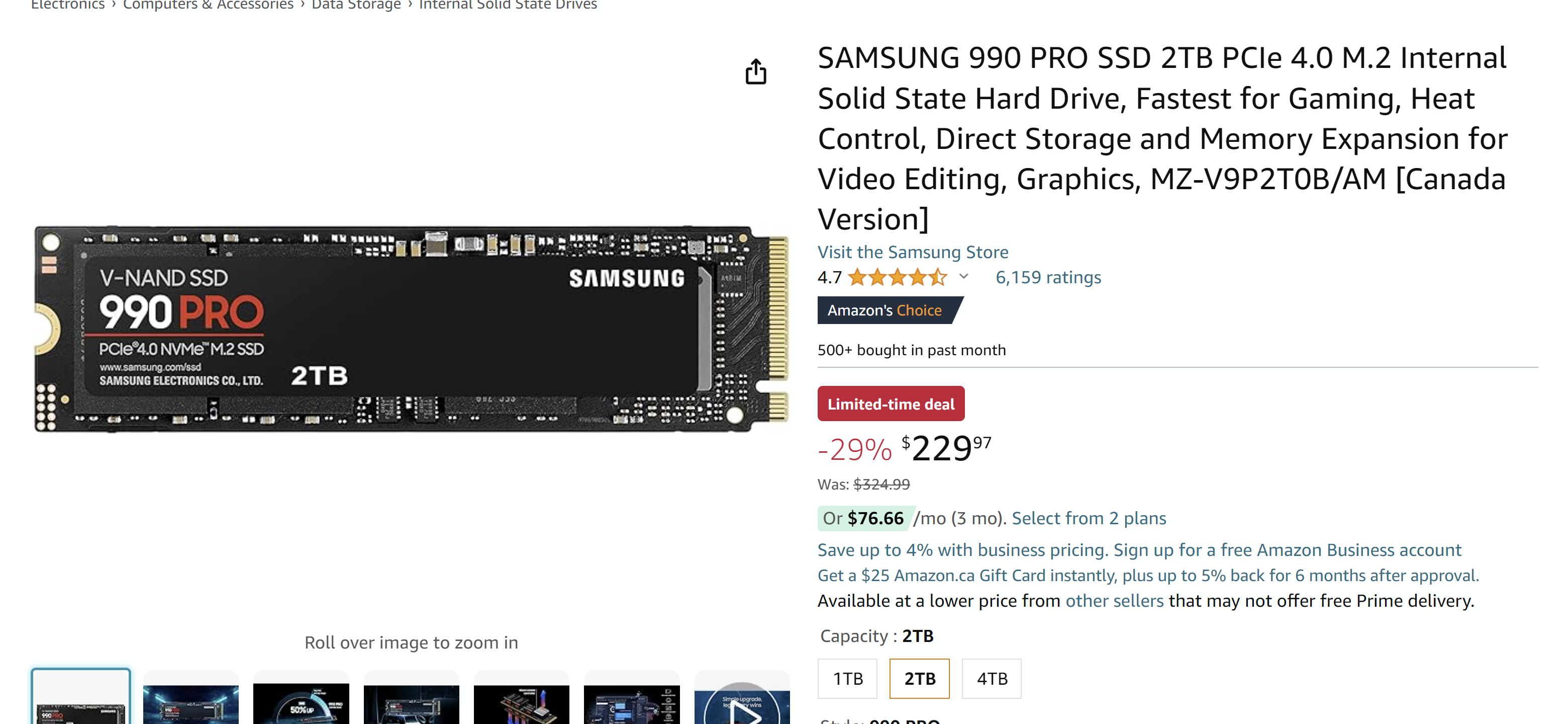 SAMSUNG 990 PRO SSD 2TB PCIe 4.0 M.2 Internal Solid State Hard Drive, Fastest for Gaming