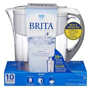 Brita Grand Water Filter Pitcher, Black Bubbles, 10 Cup