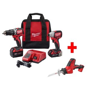 Milwaukee M18 18-Volt Lithium-Ion Cordless Compact Brushless Hammer Drill/Impact Combo Kit (2-Tool)